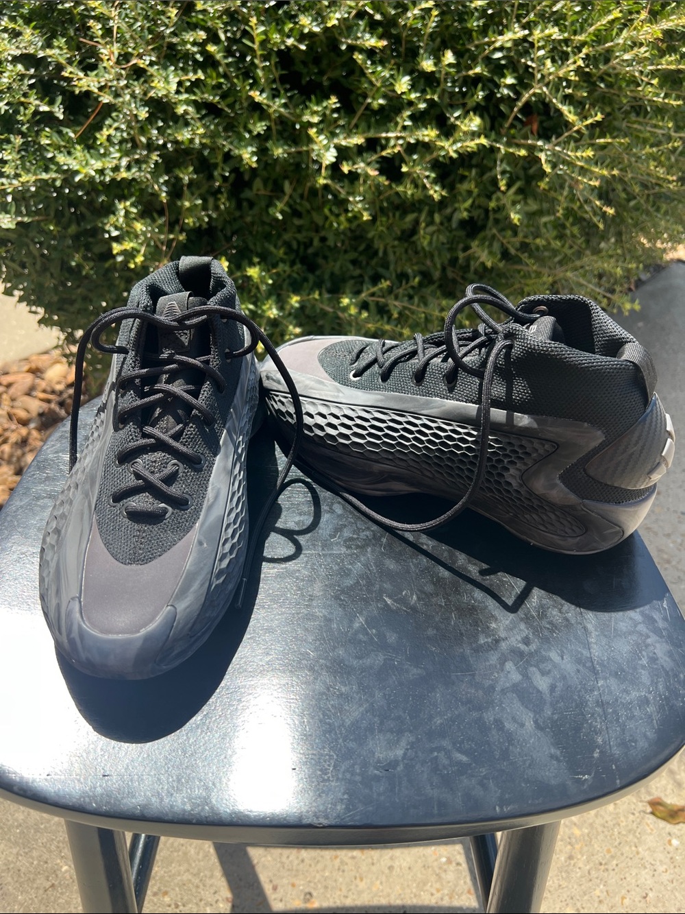 Anthony Edwards adidas Black Athletic Mid-Top Kids Sneakers 5.5